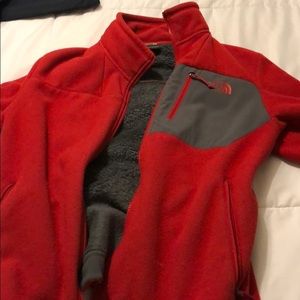 Red north face jacket